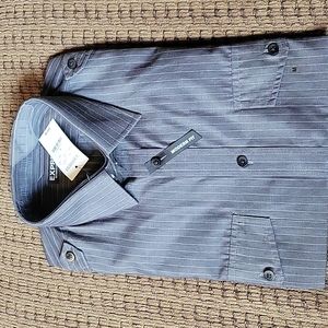 Express button up grey pinstripe, sz M